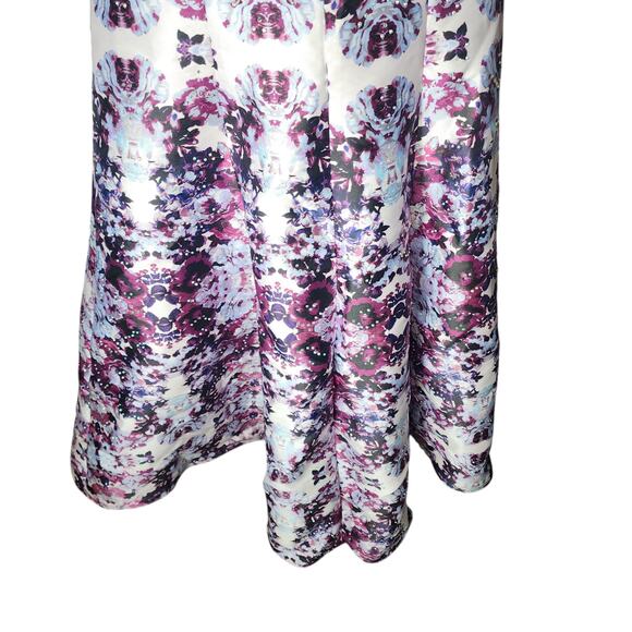 Xscape 12 Floral Ikat Rhinestone Jeweled Long Trumpet Mermaid Prom Dress Purple - Picture 7 of 13